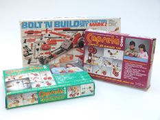 Three construction sets Capsela 400 and 250 and Bolt N Build Construction Set Mark 2, all in