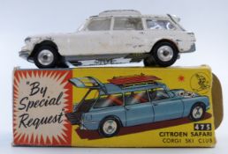 Corgi Toys diecast model Citroen Safari Corgi Ski Club with white body and beige interior 475, in