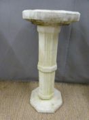 Garden bird bath on reeded octagonal column, height 76cm