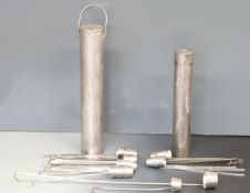 A quantity of milk or similar sampling ladles and two carrying tubes, ex Monmouthshire Trading