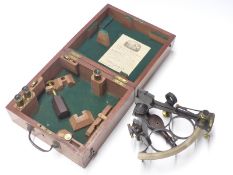 Victorian J.H. Steward, London sextant, with extra lenses and fittings, having certificate dated