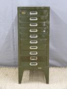 Ten drawer metal filing unit, W27 x D40 x H72cm