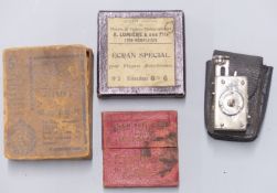 Boxed Watkins Bee exposure meter, Ferdox self timer and two filters