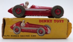 Dinky Toys diecast model Alfa Romeo Racing Car with red body, white driver and racing number 8