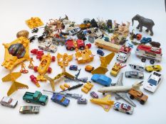 A large collection of Britains, Corgi, Matchbox and similar diecast model vehicles including Corgi