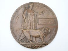 British Army WWI death plaque awarded to William Frederick Reginald Butt, with paperwork for 202nd