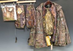 Two Jack Pyke shooting and fishing jackets together with two pairs of trousers by Mad Dog Company,