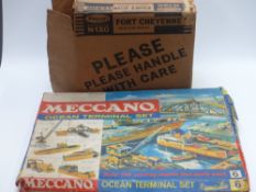 Meccano Ocean Terminal outfit 6 together with a Playcraft Fort Cheyenne, both in original boxes.