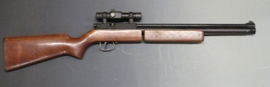 Sharp Innova II .22 air rifle with Simmons Model 51104 Rim Dot scope, serial number A805837