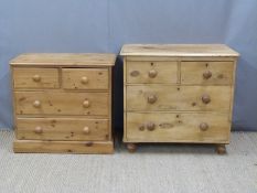 Two pine chests of two over two drawers, each approximately W76 x D40 x H70cm