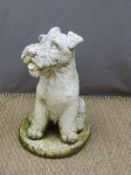 Garden reconstructed stone model of a dog, height 38cm