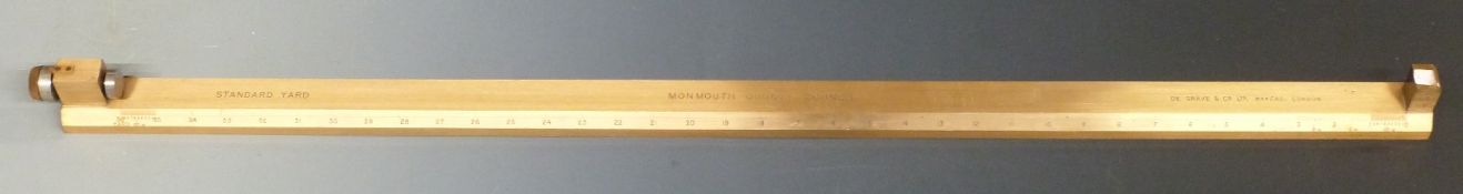 Monmouthshire County Council standard yard by De Grave & Co. London, numbered 3360 and with Royal