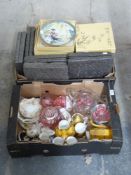 Noritake tea set, Wedgwood, cut glass, Masons, Maling dish, collection of boxed wall plates etc