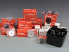 A large quantity of Abu spare fishing reel spools and other examples