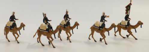Five CBG Mignot Foreign Legion Camel Corps mounted cavalry figures