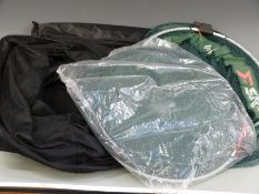 Four keep nets comprising Leeda 3 meter carp, two Sigma and a Shakespeare