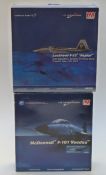 Two Hobby Master 1:72 scale diecast model aeroplanes McDonnell F-101 Voodoo HA3704 and Lockheed F-22