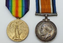 British Army WWI medals comprising War Medal and Victory Medal named to 26656 Pte F C Emery,