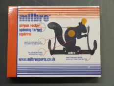 Sportsmarketing Milbro airgun rocker spinning squirrel target, new in original box.