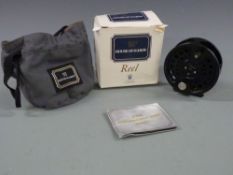 House of Hardy Sovereign 2000 #9/10/11 salmon fly fishing reel in original branded pouch, unused and