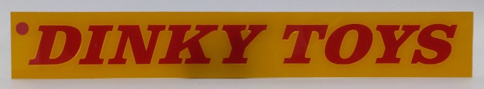 Dinky Toys acrylic shop display / advertising sign, 10 x 70cm