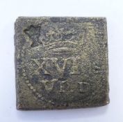1606 James I brass coin weight for Spur Ryal (15 shillings) gold coin, the value of gold coins being