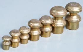 Seven Bartlett Bristol and similar weights, many with VR cipher