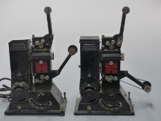 Two Pathescope H 9.5mm cine film projectors