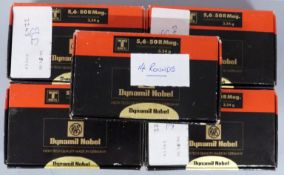 Ninety four RWS Dynamit Nobel 5.6 x 50 R Mag rifle cartridges, all in original boxes. PLEASE NOTE