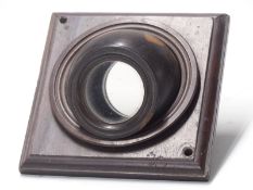 19thC coromandel or similar wood camera obscura fish eye type attachment or lens, width 18cm