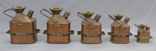 Run of five Monmouthshire County Council petrol measures comprising five, four, three, two and