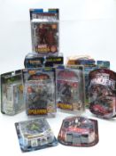 Ten McFarlane Toys, Toy Biz and similar action figures and figure sets including Spawn, Lara Croft