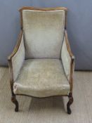 Inlaid upholstered armchair