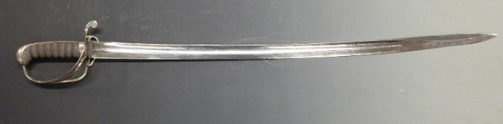 British Army 1821 pattern light cavalry sword with fold down inner guard, blade length 77cm