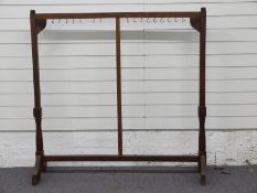 Shop fitting or similar clothes display rail with hooks, L130 x H128cm