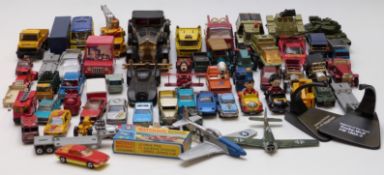 Sixty Corgi, Matchbox and similar diecast model vehicles including Matchbox Motorways Accessories