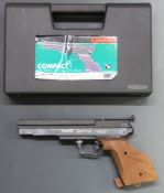 Gamo Compact .177 target air pistol, serial number 04-4C-612462-15, new in original hard carry case.