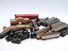 Over thirty Hornby, Hornby Dublo and similar 00 gauge locomotives, coaches, wagons and buildings