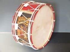 Irish regimental bass drum for the 2nd Battalion The Princess of Wales Leinster Regiment Royal