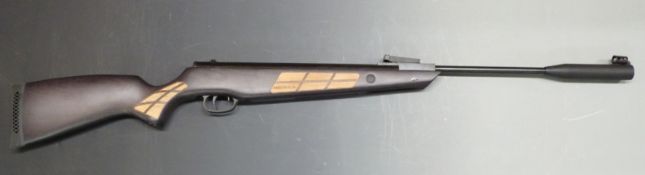 Norica Black Eagle .22 air rifle with chequered cut back semi-pistol grip and forend and sound