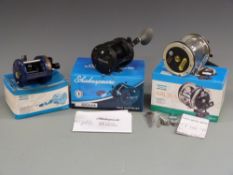 Shakespeare Brutus multiplier reel together with Shakespeare Sigma 30 multiplier and a Shakespeare