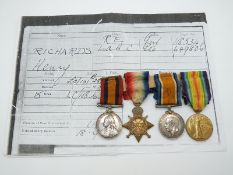 British Army Victorian and WWI medal group comprising Queen's South Africa Medal named to 4333 Pte H