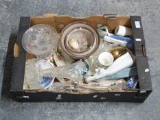 Ladro/Nao style figures, large meat platters, glassware, 1924 Empire exhibition beaker etc