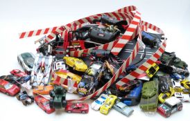 Collection of Scalextric cars and accessories