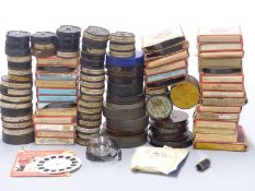 Approximately 80 mainly Pathescope 9.5mm cine film reels including Mickey Mouse, educational, Felix,
