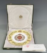Gloucestershire Regiment commemorative plate by Spode, limited edition 417/500, with certificate and