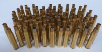 Seventy five .30-06 empty brass cartridge cases for re-loading