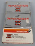 Fifty three Winchester Super X .243 rifle cartridges, all in original boxes. PLEASE NOTE THAT A