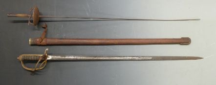 British Army 1821 pattern Artillery officer's sword, with Star of David proof mark, George V royal