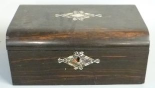 Mother-of-pearl inlaid coromandel box, width 35cm